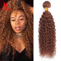 HairUGo Brazilian Kinky Curly Hair Bundles 30# Remy Hair Brown 1/3/4 Kinky Curly Human Hair Extensions Burgundy Hair Weaving Hand Tool Parts Accessori