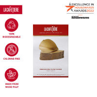 La Cafetiere Unbleached Coffee Filter Papers Fit for Coffee Maker , Natural Wood Pulp, 100% biodegradable , No Blowout, Disposable for Pour Over and Drip Coffee Maker 4, 100 pieces - Brown กระดาษกรองกาแฟดริป