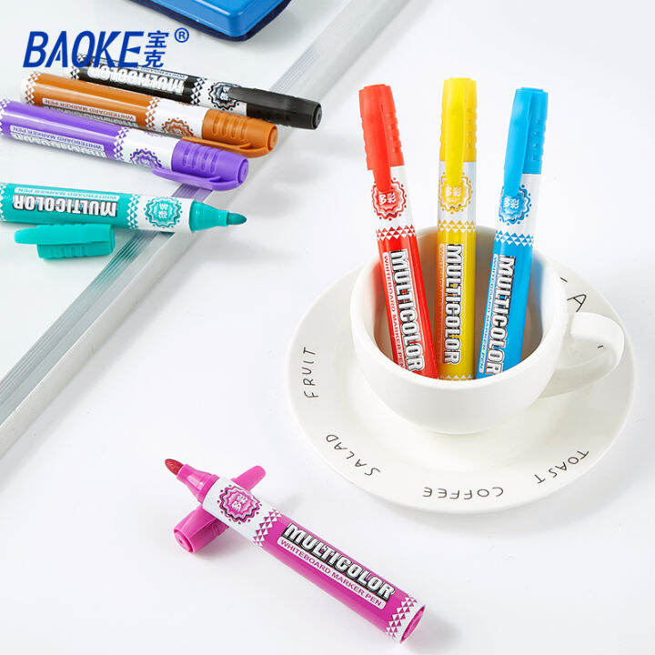 baoke-refillable-color-whiteboard-marker-office-school-home-classroom-supplies-childrens-drawing-pen-erasable-markers