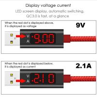 Fast Charge Type-cMicroLightning USB Cable LED Display Voltoage Current-3A