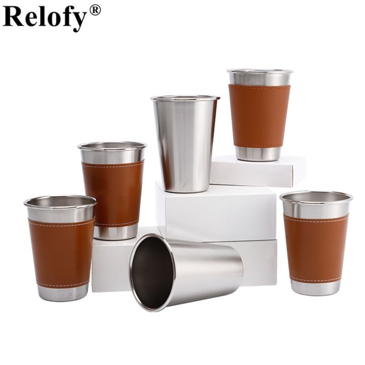 6-pcs-500ml-stainless-steel-metal-beer-mug-with-heat-insulation-leather-sleeve-coffee-milk-mug-office-coffee-water-cup-drinkware