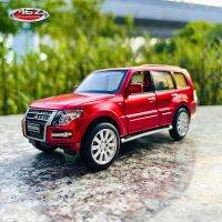 MSZ 1:33มิตซูบิชิปาเจโร4WD เทอร์โบสีแดงรถโลหะผสมเด็กรถของเล่นหล่อตายด้วยเสียงและแสงดึงกลับ Ftion