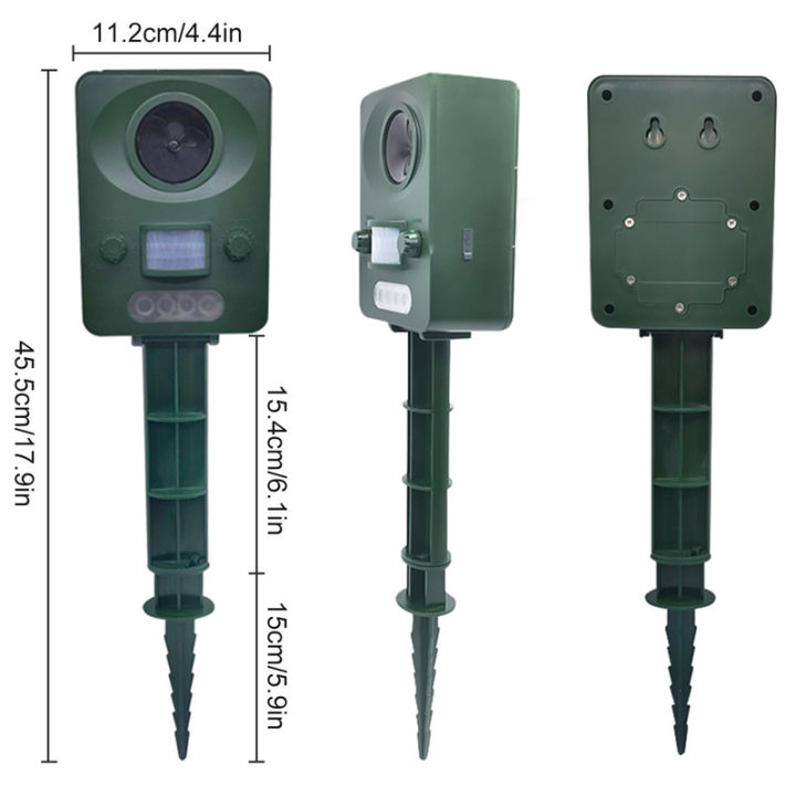 เครื่องไล่สัตว์ด้วยพลังงานแสงอาทิตย์ระบบเครื่องไล่หนู-งูด้วยคลื่นอุลตร้าโซนิกอัลตร้าโซนิกพร้อมโหมดเกียร์ห้าเกียร์และเซ็นเซอร์ตรวจจับการเคลื่อนไหว-pir-เครื่องไล่สัตว์เครื่องไล่หนู-งูด้วยคลื่นอุลตร้าโซน