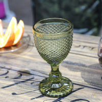 150-300ML European Embossed Color Goblet Juice Cup Restaurant Ho Creative Ice Cream Goblet Champagne Cup Mug