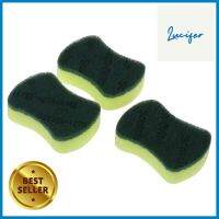 ฟองน้ำพร้อมใยขัด SCOTH-BRITE ANTIBACTERIAL 10x5นิ้ว 2แถม1 สีเขียวSCOURER SPONGE SCOTH-BRITE ANTIBACTERIAL 10x5" 3 PCS GREEN **จัดส่งด่วนทั่วประเทศ**