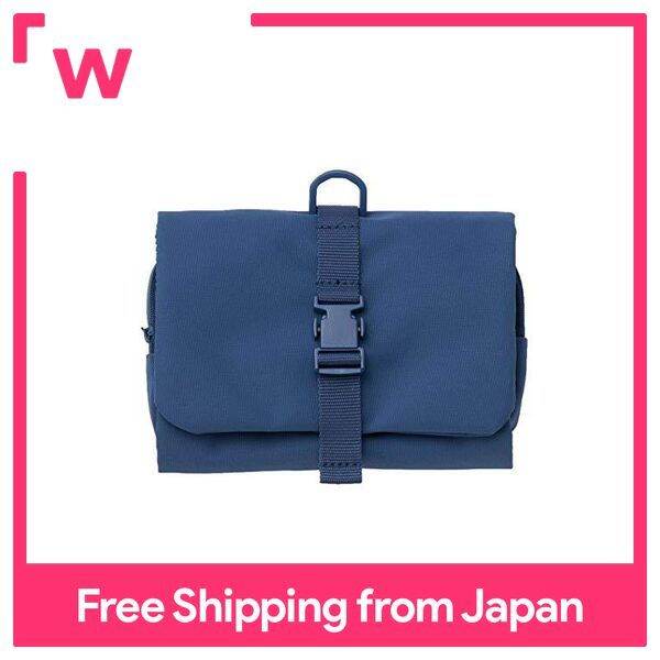 MUJI Polyester Hanging Case with Detachable Pouch (New) Navy Approx. 12 x 18 x 4.5 cm 02868741