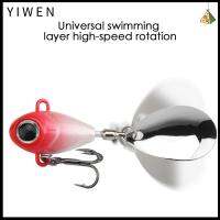 YIWEN เสียงเบสเบส รอกสปินเนอร์ การสั่นสะเทือน ชุดปักเลื่อม ที่หมุนได้ Wobblers crankbaits เหยื่อตกปลาโลหะ ตะขอสามชั้น ล่อ VIB