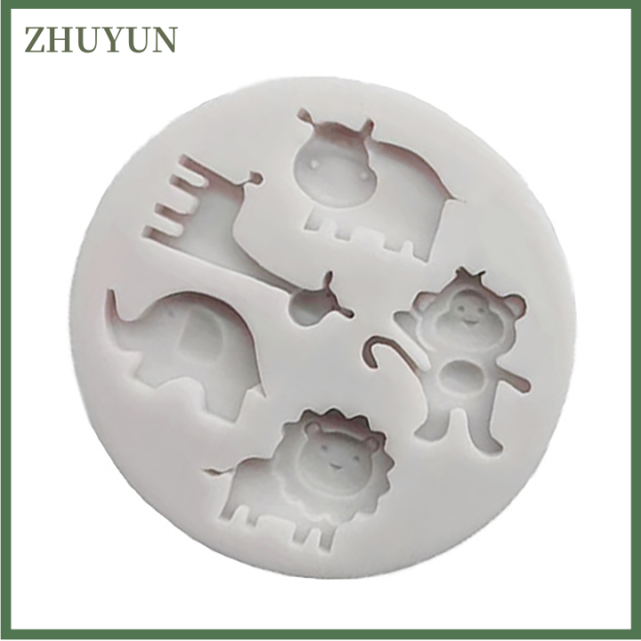 Zhuyun sư tử hà mã hươu cao cổ hình con voi khuôn silicon động vật ...
