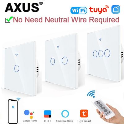 AXUS EU WiFi Smart Light Switches Touch Switch RF433 No Neutral Wire Smart Home Life Tuya App Control Support Alexa Google Home