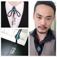 【cw】 Fashion Baroque Ties Necklace Denim Stone Feather Rope Mens Shirt Collar Bow Neck Tie Luxury Gifts Accessories ！