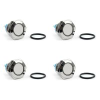 Artudatech 4PCS 16mm 2 Pin Normally Closed Flat Round Momentary Push Button Switch 36V/2A