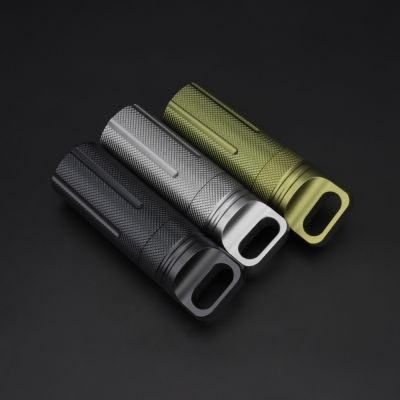 Gray Aluminum Alloy Canister Medicine U Disk Bottle Outdoor Pill