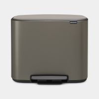 Brabantia ถังขยะ บราบันเทีย สแตนเลสแบบเหยียบทรงสี่เหลี่ยม BO Pedal Bin 36 L, Platinum