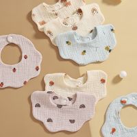 【DT】hot！ Soft Cotton Gauze Print Baby Bibs Newborn Infant Boy Bandana Scarf Feeding Saliva Burp