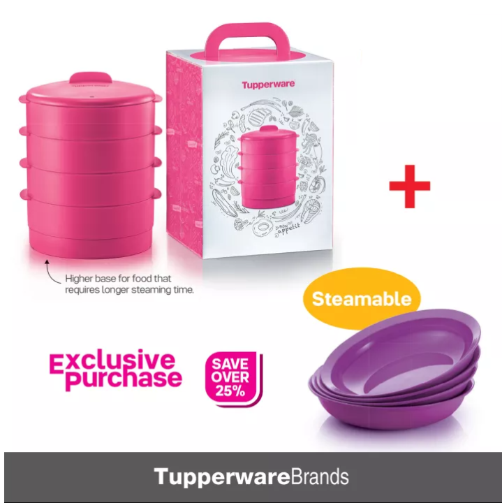 Steam It Tupperware Pink with Gift Box