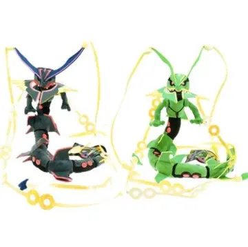 80cm Pokemon Short Plush Doll MEGA Rayquaza Sky Dragon Black Dragon with  Skeleton Can Shape Children's Gift Toy Ornaments