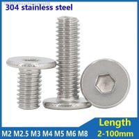 ▽∏ CM M2 M2.5 M3 M4 M5 M6 M8 A2-70 304 Stainless Steel Hex Hexagon Socket Ultra Thin Flat Wafer Allen Head Bolt Screw