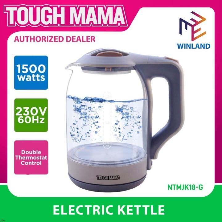 electric kettle 1 liter Tough Mama Original Glass Electric Kettle w LED