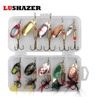 10pcs/lot LUSHAZER fishing spoon baits spinner lure 3g-7g fishing wobbler metal lures spinnerbait isca artificial free with box