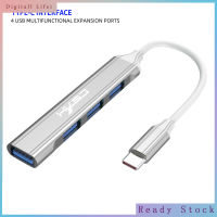 USB ฮับ4ฮับ USB พอร์ต USB บางมินิอะแดปเตอร์ข้อมูลดองเกิลมีพอร์ตพร้อมสายเคเบิลสำหรับแฟลชไดร์ฟเครื่องพิมพ์แล็ปท็อป PC