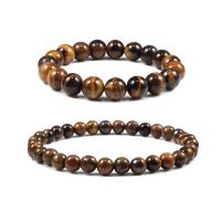 10mm Tiger Eye Natural Stone Beads Bracelet 3 Size Buddha Lava Round Beads Elasticity Rope Bracelets for Men Yoga Handmade Jewel