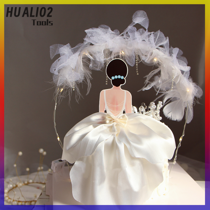 huali02-back-silk-gauze-กระโปรงแฮปปี้เค้กสาววันเกิดตกแต่งปาร์ตี้เค้กตกแต่ง