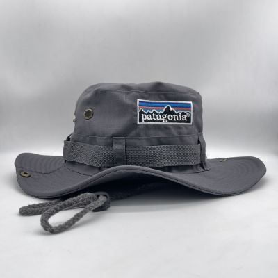 หมวกบักเก็ต ปัก Patagonia หมวกเดินป่า ใส่ไปแคมป์ปิ้ง ใส่เที่ยว ใส่กันแดด ซาฟารี  มีสายคล้องคอ Fashion Summer Bucket Hat