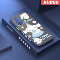 เคส JIUMOO สำหรับ VIVO V19 V19เคส V19G Neo ลายการ์ตูนกระต่ายลอเรลเคสแข็งมีน้ำค้างแข็งโปร่งใสขอบด้านข้างซิลิโคนรูปสี่เหลี่ยมเคสฝาหลังเต็มรูปแบบเคสป้องกันเคสมือถือกันกระแทกดีไซน์ใหม่กล้อง