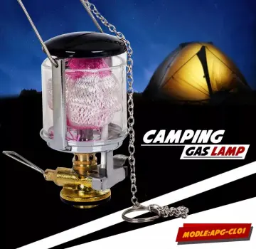 Mini Propane Lantern Single Mantle Gas Lamp Portable Gas Light Hanging Tent  Lamp with 2 Lantern Mantles for Travel Hiking Backpacking