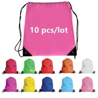 10 Pcs/Lot Outdoor Waterproof Drawstring Backpack 34x42cm Large Size Shoes Clothes Sport Storage Bags Durable Oxford Sale Pocket