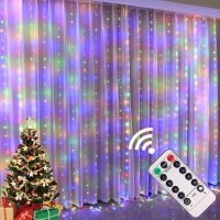 USB Festoon LED String Light 8 Mode Remote Christmas Fairy Garland Curtain Light Decor For Home Holiday Decorative New Year Lamp Fairy Lights