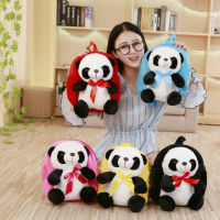 30cm Ctue Kawaii Panda Fluffy Plush Backpack Bag Crossbody Plush Stuffed Toys Cuddly Plushies Schoolbag For Kids Girl Gift