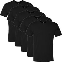 Next Level NL3600 100% Cotton Premium Fitted Short Sleeve Crew Black X-Large (5 Pack)