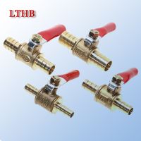 LJLJ-2 Pcs Ball Faucet Shut-Off Ball Valve 6mm 8mm 10mm Pneumatic Joint Hose Barb Inline Water Oil Air Gas Fuel Linebrass Ball Valve