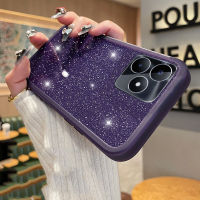 สำหรับ Xiaomi Poco M6 Pro เคสป้องกันกล้องกึ่งซิลิโคนเนื้อนิ่มโปร่งใสกันกระแทกแป้งแวววาวสำหรับ Xiaomi Poco M6 Pro ฝาหลัง