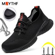 Breathable Men Work Shoes Summer Safety Shoes Lightweight Protective
