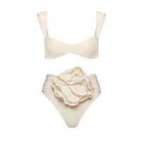 hotx 【cw】 Swimsuit Swimwear Pieces Waist Three-dimensional 2023 New Beach Bathing