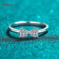 Smyoue 0.8Ct เพชรโมอิสตัดรูปหัวใจสำหรับผู้หญิง4มม. ประกายเพชรส่องประกาย100% สีเงินสีขาวทึบเครื่องประดับชุบ