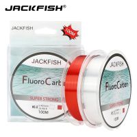 JACKFISH เอ็นตกปลาฟลูออโรคาร์บอนสีแดง/ใสมีสองสี4-32LB คาร์บอนไฟเบอร์เส้นผู้นำเพสก้าเอ็นตกปลาแมลงวัน