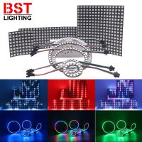 WS2812B Led Digital Panel Matrix Flexible Screen 8x8 16x16 8x32 WS2812 5050 RGB Addressable LED Ring DC5V