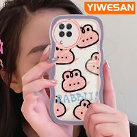 YIWESAN เคสปลอกสำหรับ Samsung Galaxy A22 4G A22 5G ลายการ์ตูนน่ารักรูปกระต่ายขอบนิ่มดีไซน์ใหม่แฟชั่นซิลิโคนกล่องกันกระแทกเคสโปร่งใสป้องกันเลนส์กล้อง