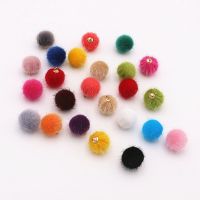 10pcs/lot Fur Pompom Covered Ball Beads Charm Necklace Pendant For Jewelry Making DIY Earrings Necklace Woman Jewelry Accessory Beads