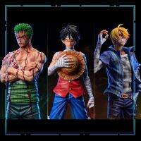 รูปปั้นอะนิเมะหนึ่งชิ้น30ซม. ตุ๊กตาขยับแขนขาได้ Roronoa Zoro Vinsmoke Sanji ขาตั้งรูปปั้นพีวีซีรูปแกะสลักของขวัญของเล่นเด็กผู้ชาย