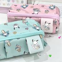 Sanrio Pochacco Cartoon Cute Pencil case Student Large Capacity Multi layered Multifunctional Pen Stationery Box