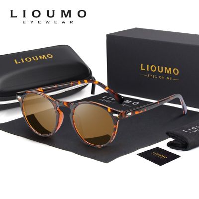 LIOUMO แว่นกันแดดทรงกลมแบรนด์สำหรับผู้หญิงคลาสสิกเบาพิเศษ TR90ดีไซน์แว่นตาโพลาไรซ์สำหรับขับรถแว่นตาวินเทจผู้ชาย