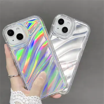 Glossy Laser Holographic Rainbow Phone Case for iPhone 14 13 