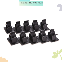 Sunflower สีดำ10 pcs กาวสำรองสายไนลอนปรับสายคลิป Clamps 13mm