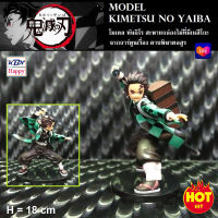 Model Tanjiro Kimetsu No Yaiba โมเดล ทันจิโร่ สะพานกล่องไม้ที่มีเนสึโกะ จากเรื่องดาบพิฆาตอสูร