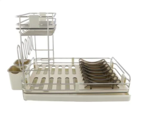 Dish drainer stainless steel 2-Tier size 59x35x38 cm. - white