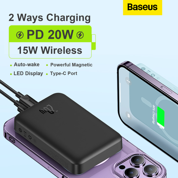 Baseus PD 20W Fast Charging 10000mAh Powerbank Wireless Magnetic ...